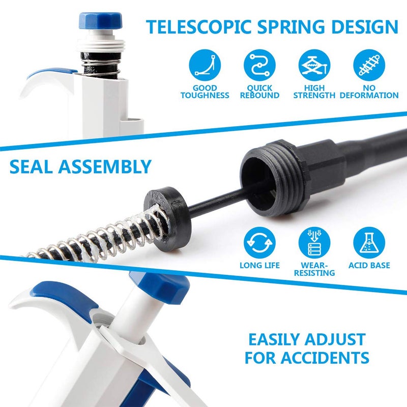 FOUR E'S SCIENTIFIC 0.5-10 uL Single-Channel Pipette Adjustable Variable Volume Micropipette High Accurate Pipettor for Laboratory, School - Image 3